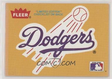 1986 Fleer Star Stickers - Wax Box Bottoms #S-1 - Checklist - Los Angeles Dodgers Logo