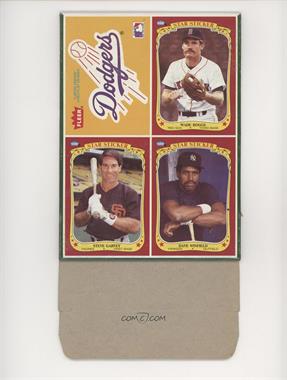 1986 Fleer Star Stickers - Wax Box Bottoms #S-FULL - Los Angeles Dodgers Team, Wade Boggs, Steve Garvey, Dave Winfield