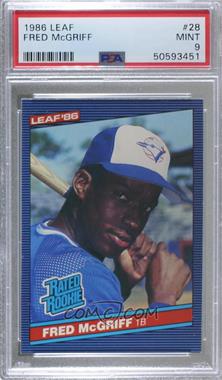 1986 Leaf Canadian - [Base] #28 - Rated Rookies - Fred McGriff [PSA 9 MINT]