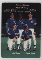 Seattle Mariners Team, Deron Johnson, Marty Martinez, Phil Roof, Phil Regan, Oz…