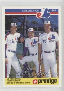 1986 Provigo Montreal Expos Collection - [Base] #14 - Joe Kerrigan, Bobby Winkles, Larry Bearnarth