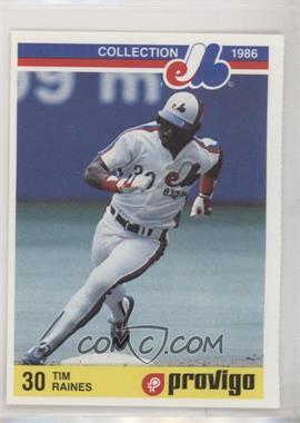 1986 Provigo Montreal Expos Collection - [Base] #7 - Tim Raines