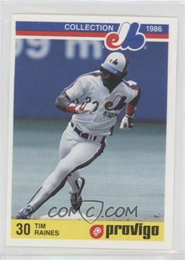 1986 Provigo Montreal Expos Collection - [Base] #7 - Tim Raines