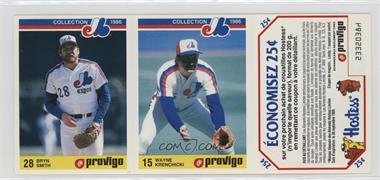 1986 Provigo Montreal Expos Collection - Full Panel #19-20 - Bryn Smith, Wayne Krenchicki