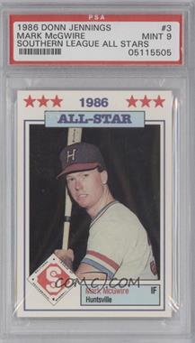 1986 Southern League All-Stars - [Base] #3 - Mark McGwire [PSA 9 MINT]