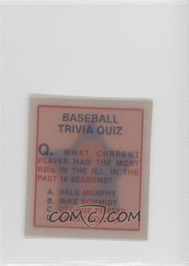 1986 Sportflics - Trivia Inserts #128 - George Foster