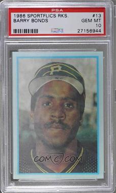 1986 Sportflics Rookies - Box Set [Base] #13 - Barry Bonds [PSA 10 GEM MT]