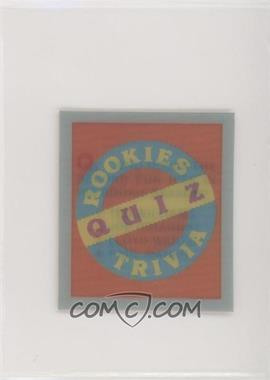 1986 Sportflics Rookies - Box Set Rookie Trivia Quiz #13 - Rookie Trivia Quiz