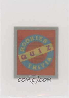 1986 Sportflics Rookies - Box Set Rookie Trivia Quiz #14 - Rookie Trivia Quiz