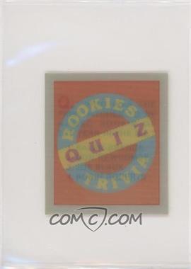 1986 Sportflics Rookies - Box Set Rookie Trivia Quiz #31 - Rookie Trivia Quiz