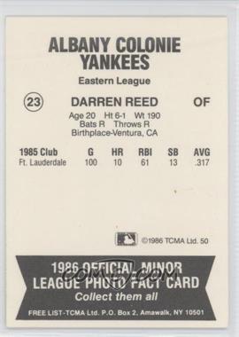 1986 TCMA Minor League #50 - Darren Reed - Courtesy of COMC.com