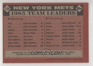 1986 Topps - [Base] - Blank Front #126 - Mookie Wilson