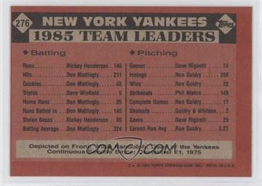 1986 Topps - [Base] - Blank Front #276 - Willie Randolph [Good to VG‑EX]