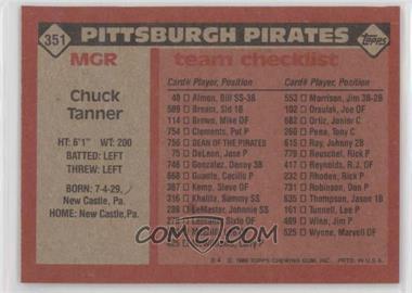 1986 Topps - [Base] - Blank Front #351 - Chuck Tanner [EX to NM]