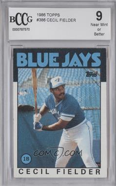 1986 Topps - [Base] #386 - Cecil Fielder [BCCG 9 Near Mint or Better]