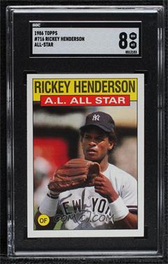1986 Topps - [Base] #716 - All Star - Rickey Henderson [SGC 8 NM/Mt]