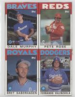 Dale Murphy, Pete Rose, Bret Saberhagen, Fernando Valenzuela [EX to N…