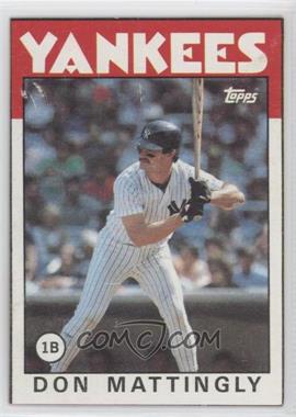 1986 Topps - Wax Box Bottom #J - Don Mattingly