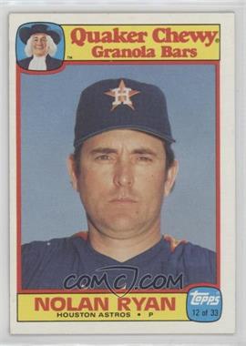 1986 Topps Quaker Chewy Granola Bars - Food Issue [Base] #12 - Nolan Ryan