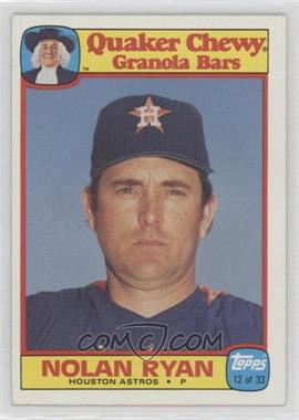 1986 Topps Quaker Chewy Granola Bars - Food Issue [Base] #12 - Nolan Ryan