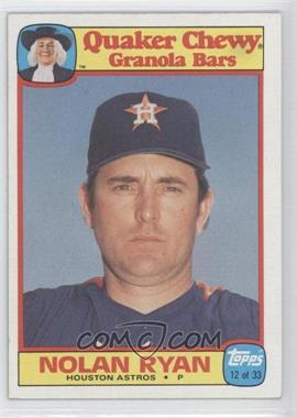 1986 Topps Quaker Chewy Granola Bars - Food Issue [Base] #12 - Nolan Ryan