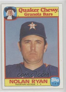 1986 Topps Quaker Chewy Granola Bars - Food Issue [Base] #12 - Nolan Ryan