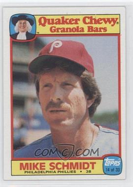 1986 Topps Quaker Chewy Granola Bars - Food Issue [Base] #14 - Mike Schmidt