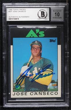1986 Topps Traded - [Base] #20T - Jose Canseco [BAS BGS Authentic]
