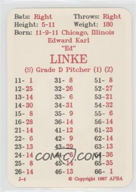 1987 APBA Baseball 1936 Season - [Base] #_EDLI - Ed Linke