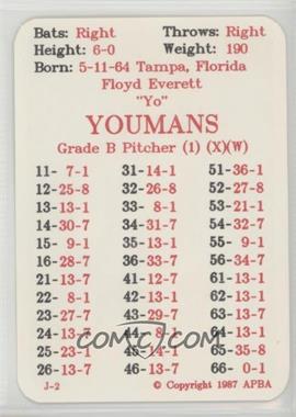 1987 APBA Baseball 1986 Season - [Base] #_FLYO - Floyd Youmans