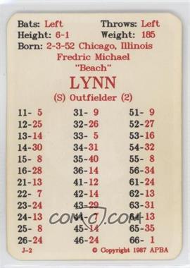 1987 APBA Baseball 1986 Season - [Base] #_FRLY - Fred Lynn