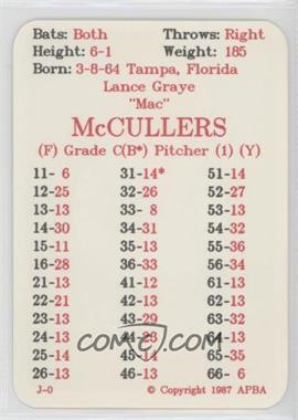 1987 APBA Baseball 1986 Season - [Base] #_LAMC - Lance McCullers