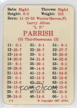 1987 APBA Baseball 1986 Season - [Base] #_LAPA.1 - Larry Parrish