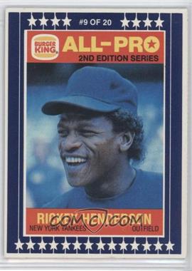 1987 Burger King All-Pro - [Base] - Complete Panel #9-10 - Rickey Henderson, Keith Hernandez