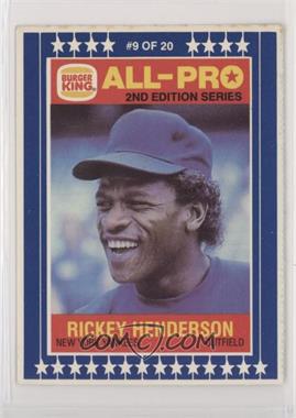 1987 Burger King All-Pro - [Base] #9 - Rickey Henderson