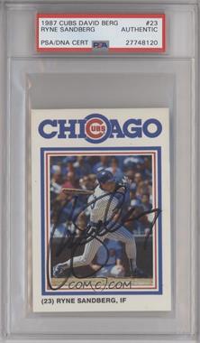 1987 David Berg Chicago Cubs - [Base] #23 - Ryne Sandberg [PSA/DNA Encased]