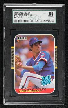 1987 Donruss - [Base] #36 - Rated Rookie - Greg Maddux [SGC 88 NM/MT 8]