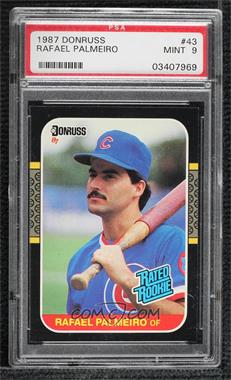 1987 Donruss - [Base] #43 - Rated Rookie - Rafael Palmeiro [PSA 9 MINT]