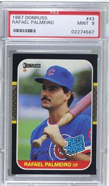 1987 Donruss - [Base] #43 - Rated Rookie - Rafael Palmeiro [PSA 9 MINT]