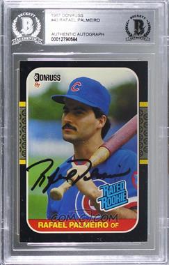 1987 Donruss - [Base] #43 - Rated Rookie - Rafael Palmeiro [BAS Authentic]