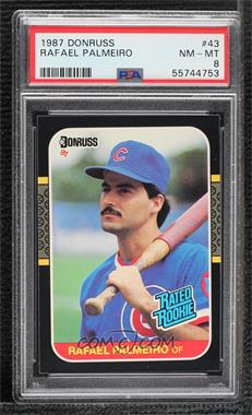 1987 Donruss - [Base] #43 - Rated Rookie - Rafael Palmeiro [PSA 8 NM‑MT]