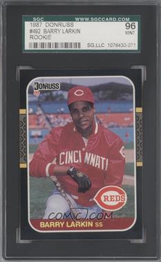 1987 Donruss - [Base] #492 - Barry Larkin [SGC 9 MINT]