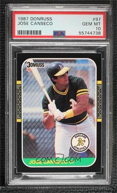 1987 Donruss - [Base] #97 - Jose Canseco [PSA 10 GEM MT]