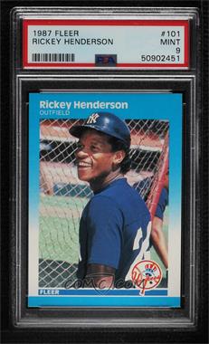 1987 Fleer - [Base] #101 - Rickey Henderson [PSA 9 MINT]