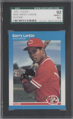 1987 Fleer - [Base] #204 - Barry Larkin [SGC 92 NM/MT+ 8.5]