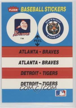 1987 Fleer - Team Stickers Inserts #_ABDT - Atlanta Braves, Detroit Tigers