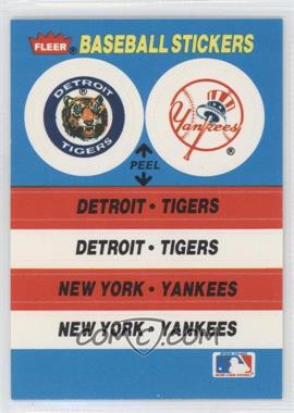 1987 Fleer - Team Stickers Inserts #_DTNY - Detroit Tigers Team, New York Yankees Team