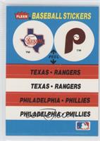 Texas Rangers Team, Philadelphia Phillies Team