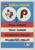 Texas Rangers Team, Philadelphia Phillies Team