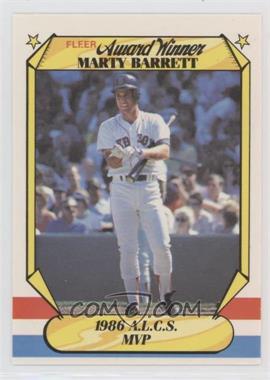 1987 Fleer Award Winners - Box Set [Base] #1 - Marty Barrett